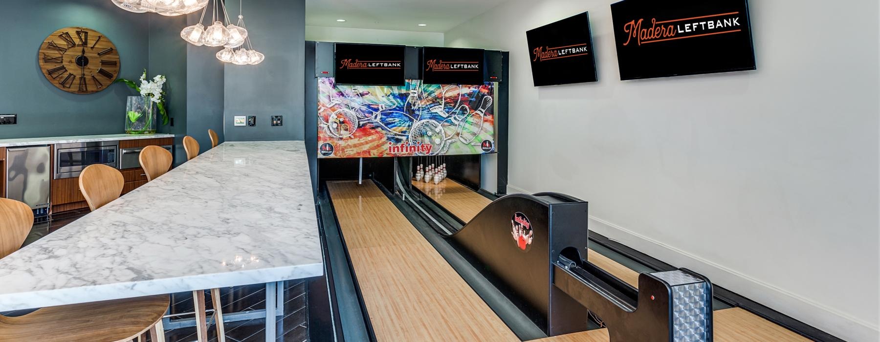 a room with tables and chairs